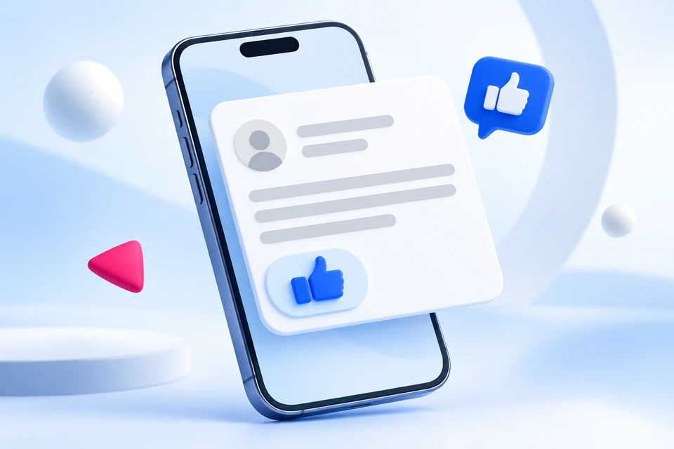 Условная иллюстрация отзыва на смартфоне с положительной реакцией