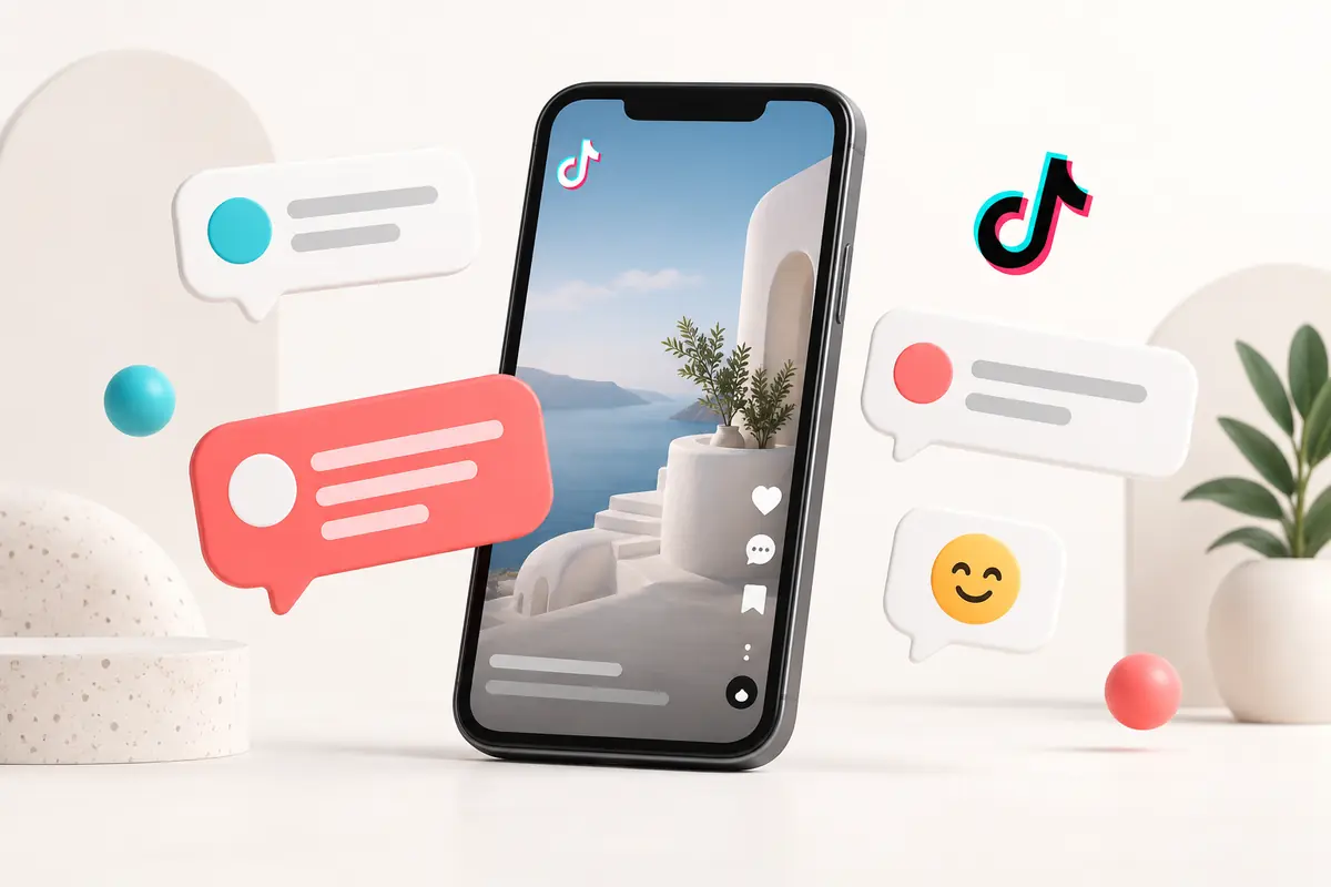 Иллюстрация комментариев под видео TikTok