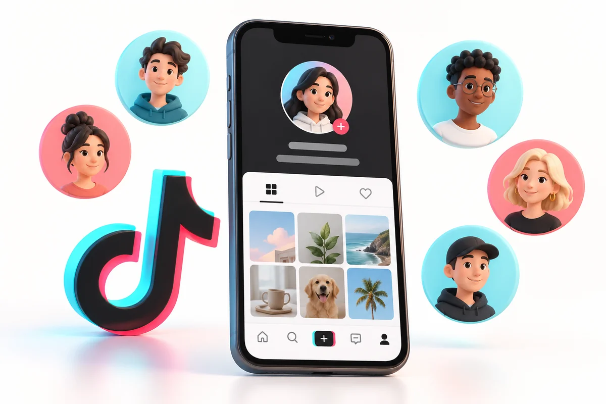 Профиль TikTok и подписчики: иллюстрация к инструкции заказа
