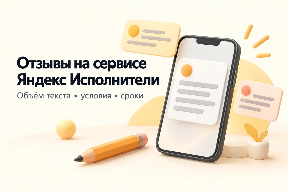 Отзывы на Яндекс Исполнителях: объём текста, условия и сроки заказа