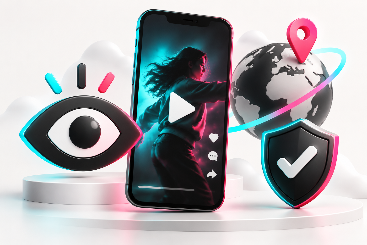 Выбор просмотров TikTok по ГЕО и условиям гарантии